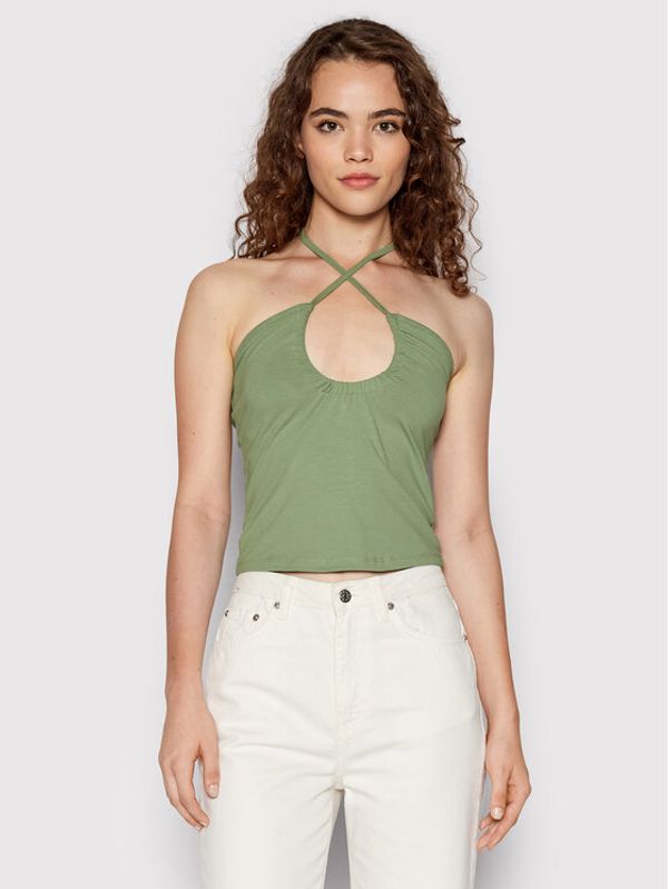 NA-KD NA-KD Top Keyhole 1100-006071-5310-003 Zelena Slim Fit