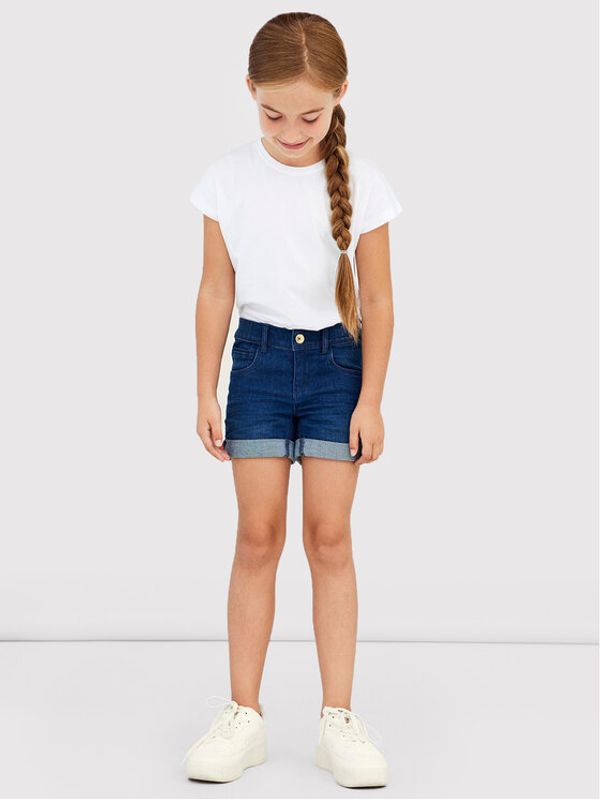 NAME IT NAME IT Kratke traperice 13197317 Tamnoplava Slim Fit