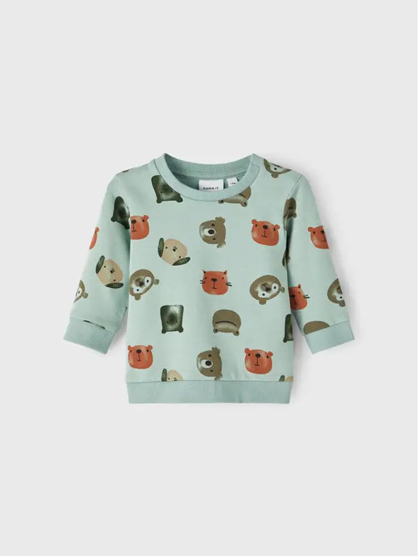 name it NAME IT Majica dugih rukava 13206857 Zelena Regular Fit