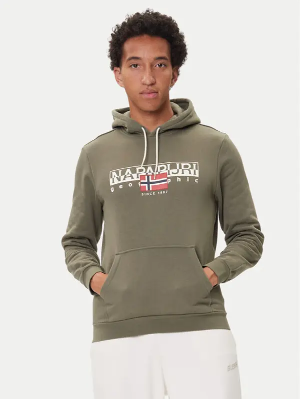 Napapijri Napapijri Majica dugih rukava B-Aylmer NP0A4I1D Kaki Regular Fit