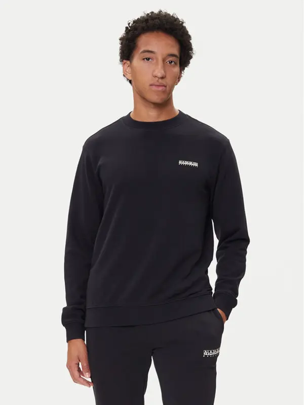 Napapijri Napapijri Majica dugih rukava B-Small Box C NP0A88TP Crna Relaxed Fit