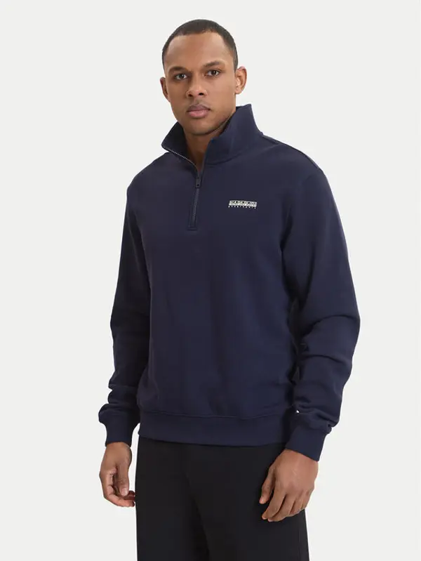 Napapijri Napapijri Majica dugih rukava B-Small Box Hz NP0A88TO Tamnoplava Relaxed Fit