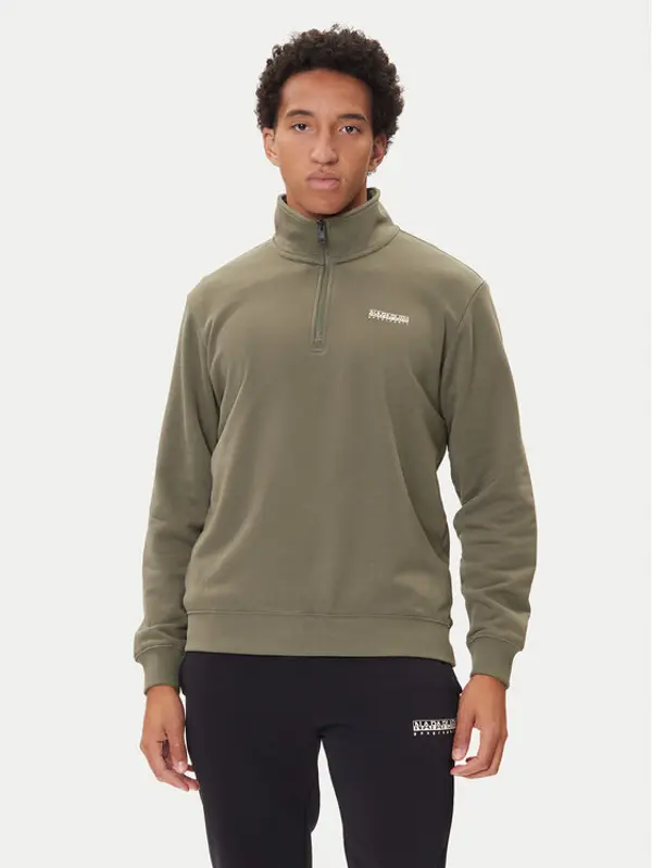 Napapijri Napapijri Majica dugih rukava B-Small Box Hz NP0A88TO Zelena Relaxed Fit