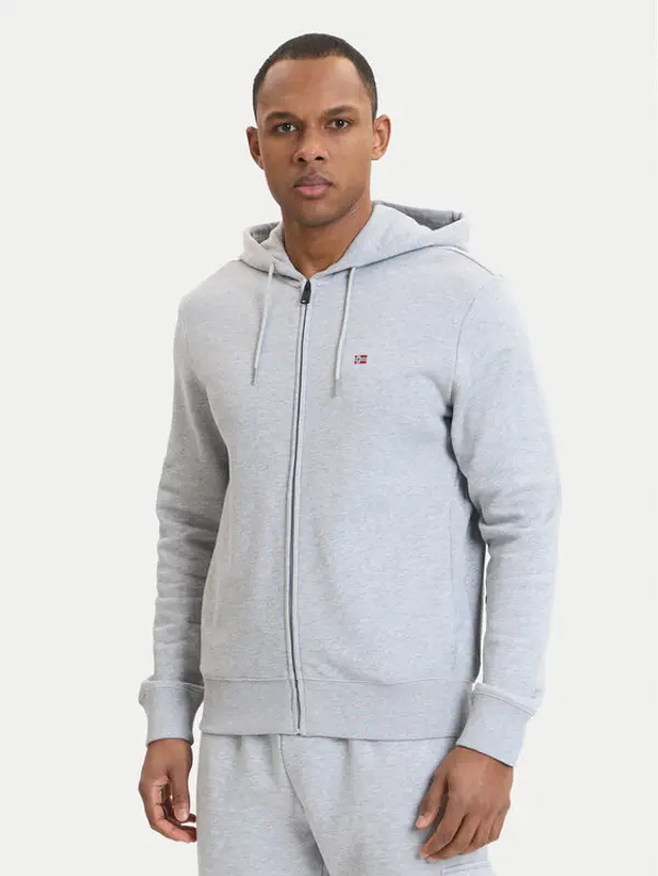 Napapijri Napapijri Majica dugih rukava Balis NP0A4HHV Siva Regular Fit