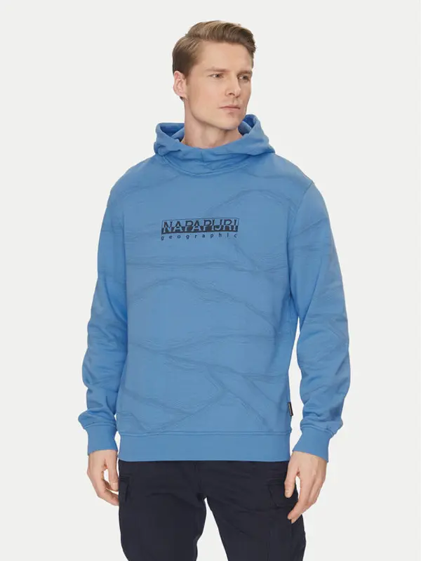 Napapijri Napapijri Majica dugih rukava Cellini NP0A4ILR Plava Relaxed Fit