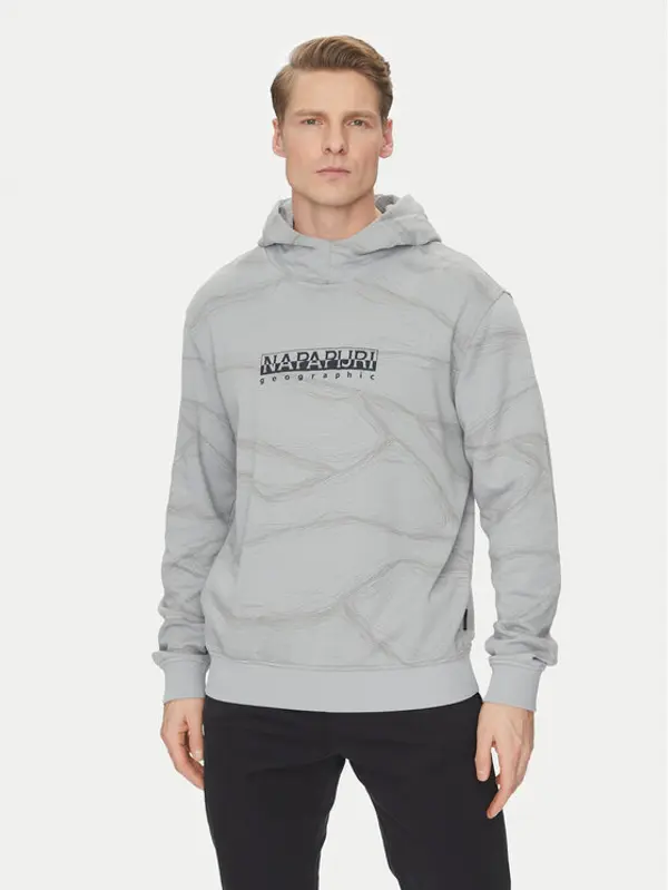 Napapijri Napapijri Majica dugih rukava Cellini NP0A4ILR Siva Relaxed Fit