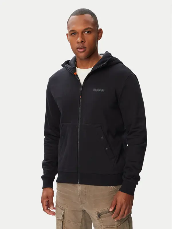 Napapijri Napapijri Majica dugih rukava Yourte NP0A8AHE Crna Relaxed Fit