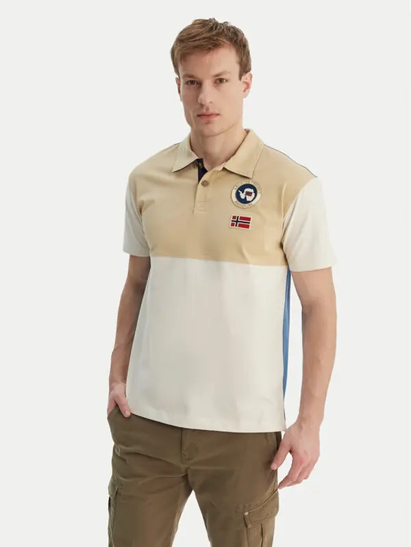 Napapijri Napapijri Polo E-Reflect NP0A4H4B Écru Relaxed Fit