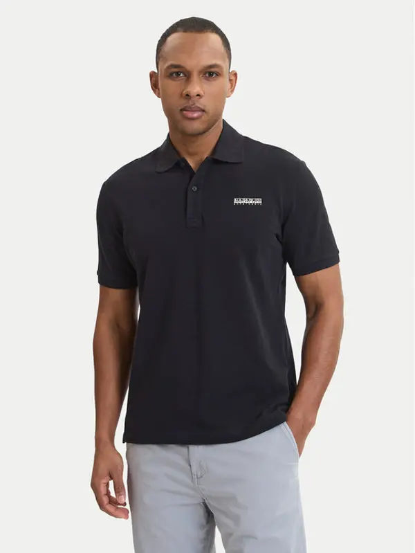 Napapijri Napapijri Polo E-Small Box NP0A88TQ Crna Relaxed Fit
