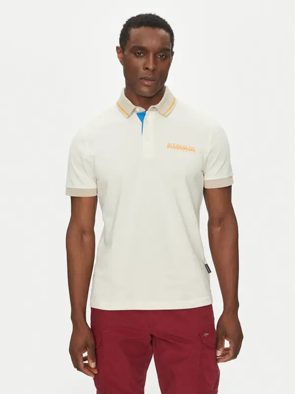 Napapijri Napapijri Polo E-Zeri NP0A4ID4 Écru Regular Fit