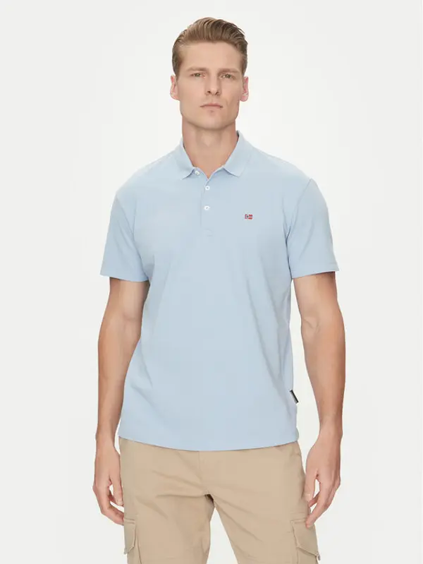 Napapijri Napapijri Polo Ealis NP0A4H8B Svijetloplava Regular Fit