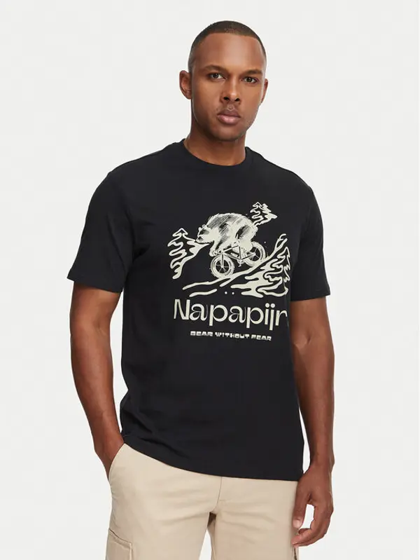 Napapijri Napapijri T-shirt Cabin NP0A8B3F Crna Relaxed Fit