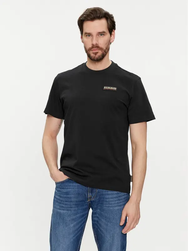 Napapijri Napapijri T-shirt Iaato NP0A4HFZ Crna Regular Fit