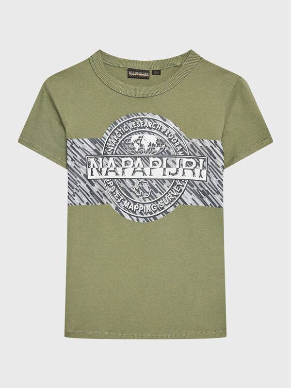 Napapijri Napapijri T-shirt K S-Pinzon NP0A4H2Z M Zelena Regular Fit