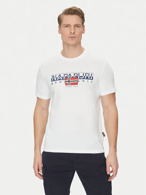 Napapijri Napapijri T-shirt S-Aylmer NP0A4HTO Bijela Regular Fit