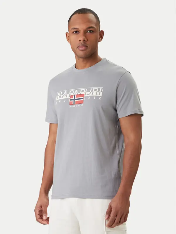 Napapijri Napapijri T-shirt S-Aylmer NP0A4HTO Siva Regular Fit