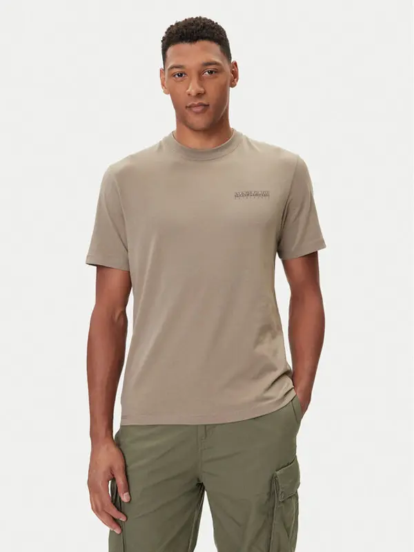 Napapijri Napapijri T-shirt S-Back Graphic NP0A88SU Bež Regular Fit