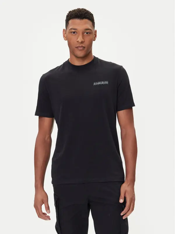 Napapijri Napapijri T-shirt S-Back Graphic NP0A88SU Crna Regular Fit