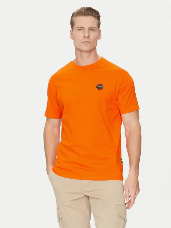 Napapijri Napapijri T-shirt S-Badge NP0A4I3N Narančasta Regular Fit