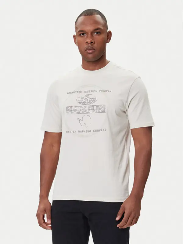 Napapijri Napapijri T-shirt S-Bald NP0A88SF Bež Regular Fit