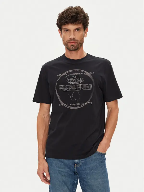 Napapijri Napapijri T-shirt S-Bald NP0A88SF Crna Regular Fit