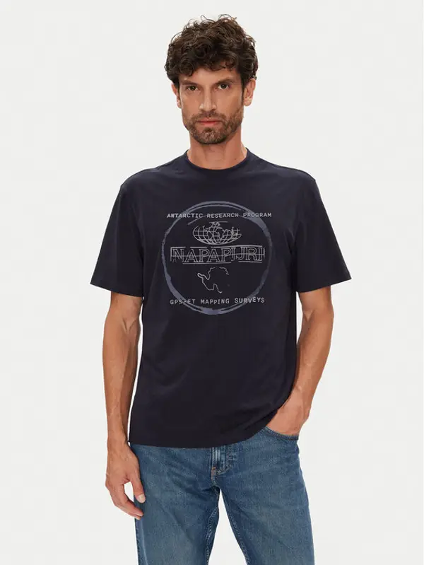 Napapijri Napapijri T-shirt S-Bald NP0A88SF Tamnoplava Regular Fit