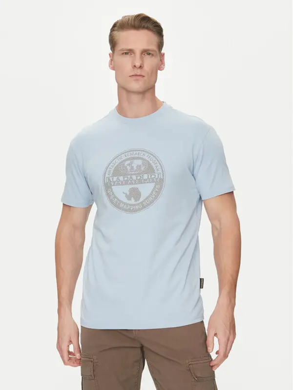 Napapijri Napapijri T-shirt S-Bollo NP0A4I3C Svijetloplava Regular Fit