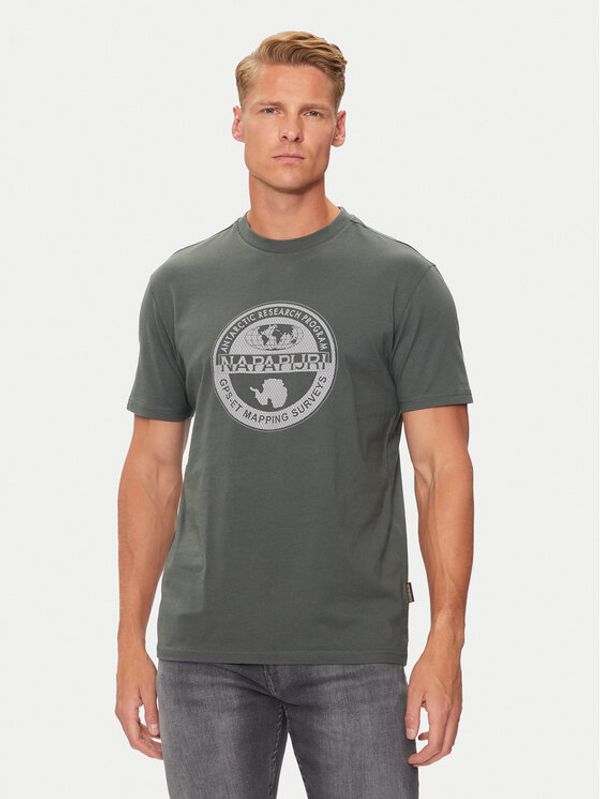Napapijri Napapijri T-shirt S-Bollo NP0A4I3C Zelena Regular Fit
