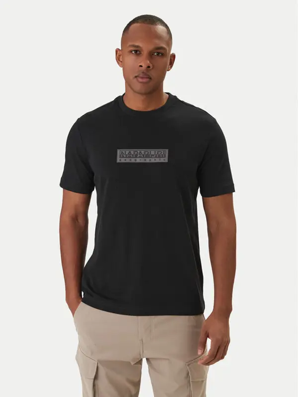 Napapijri Napapijri T-shirt S-Box Logo NP0A4IFL Crna Regular Fit