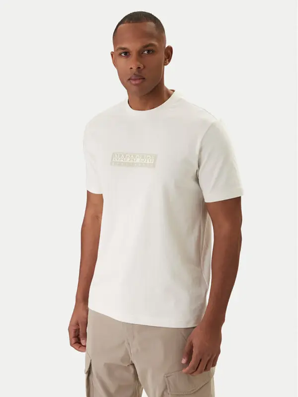 Napapijri Napapijri T-shirt S-Box Logo NP0A4IFL Écru Regular Fit