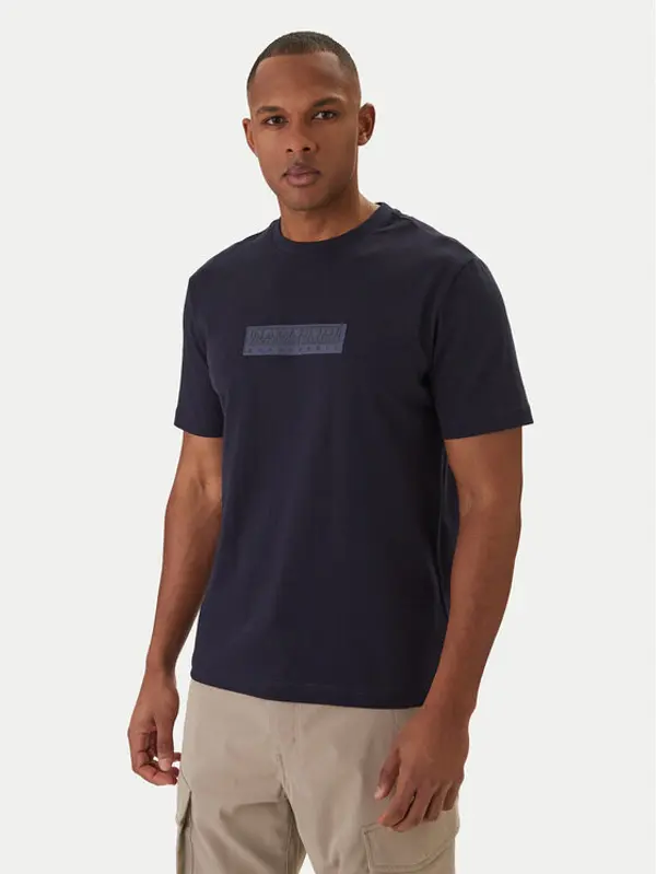 Napapijri Napapijri T-shirt S-Box Logo NP0A4IFL Tamnoplava Regular Fit