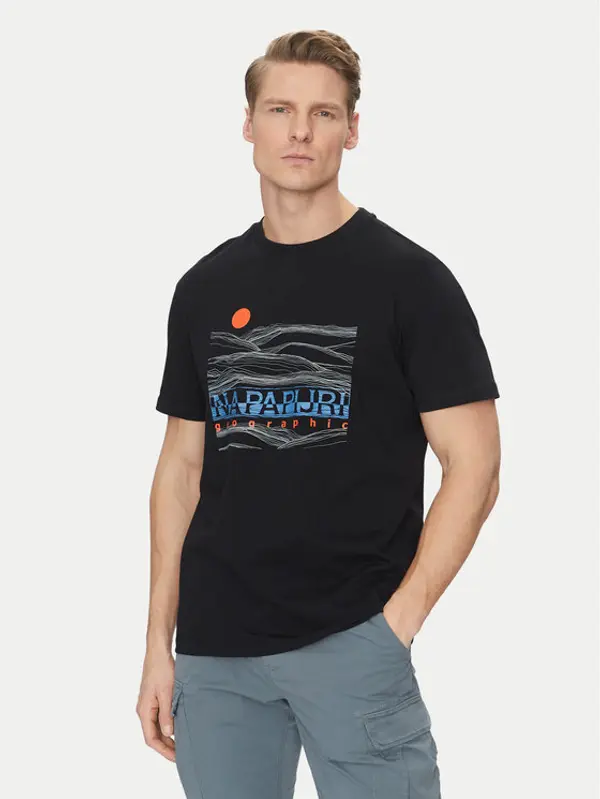 Napapijri Napapijri T-shirt S-Buti NP0A4INM Crna Regular Fit