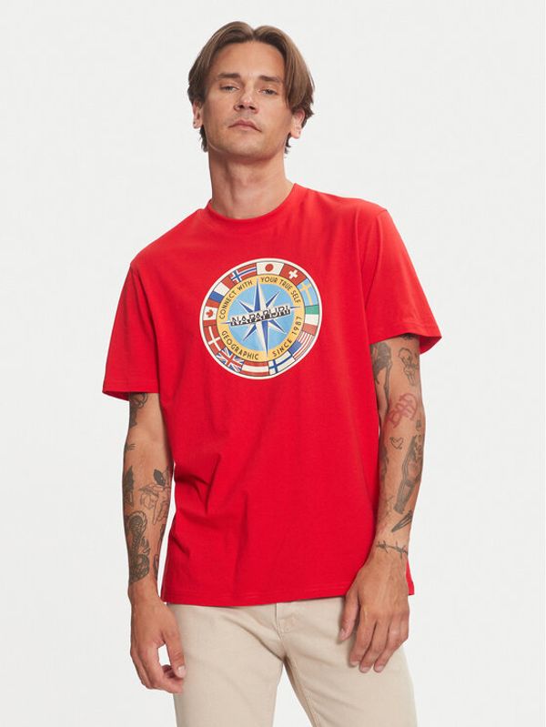 Napapijri Napapijri T-shirt S-Dorees NP0A4IBE Crvena Regular Fit