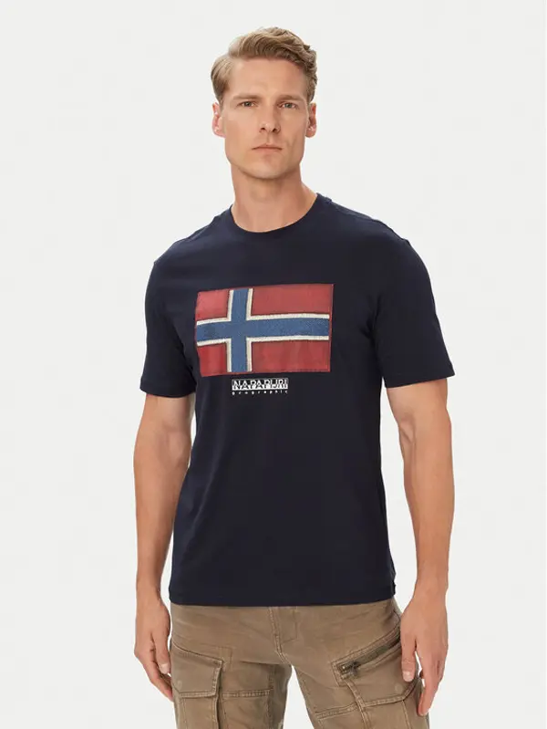 Napapijri Napapijri T-shirt S-Flag Tiki Ss NP0A8A6I1761 Tamnoplava Regular Fit