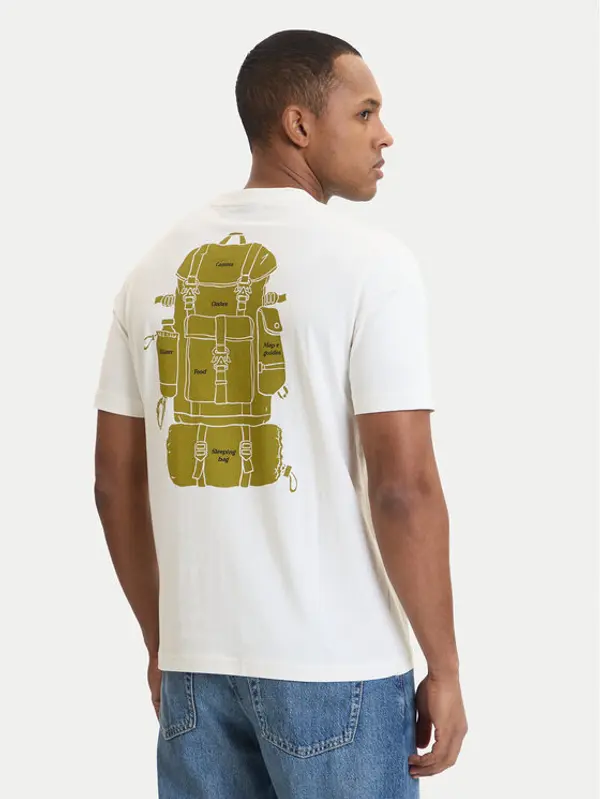 Napapijri Napapijri T-shirt S-Flint NP0A4FZZ Écru Regular Fit