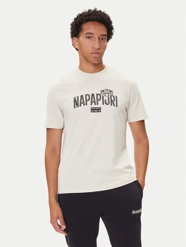 Napapijri Napapijri T-shirt S-Funes Ss NP0A88UA Bež Regular Fit