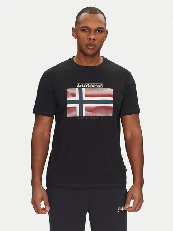 Napapijri Napapijri T-shirt S-Lari NP0A4IE59411 Crna Regular Fit