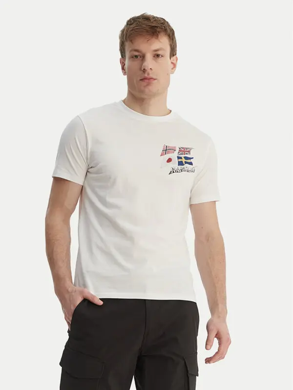 Napapijri Napapijri T-shirt S-Mahsa NP0A4FZB Bijela Regular Fit