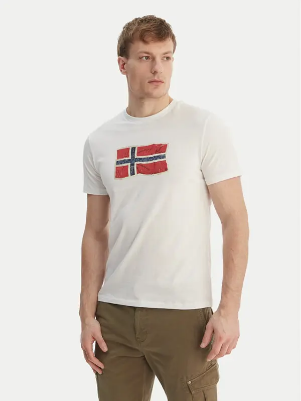 Napapijri Napapijri T-shirt S-Mahsa NP0A4FZB Bijela Regular Fit