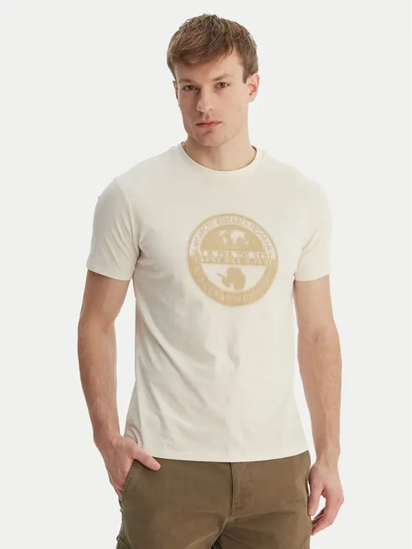 Napapijri Napapijri T-shirt S-Mahsa NP0A4FZB Écru Regular Fit