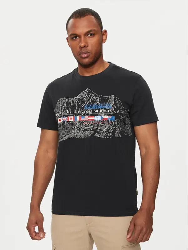 Napapijri Napapijri T-shirt S-Turin NP0A4HQG Crna Regular Fit