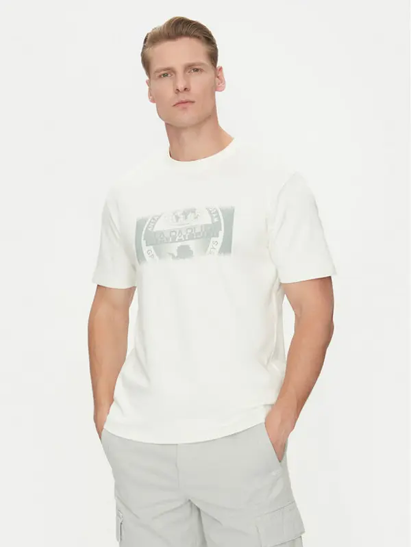 Napapijri Napapijri T-shirt S-Vanni NP0A4IEA Bijela Regular Fit
