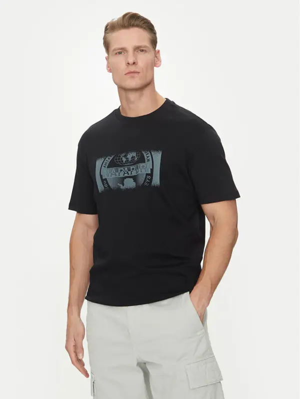 Napapijri Napapijri T-shirt S-Vanni NP0A4IEA Crna Regular Fit