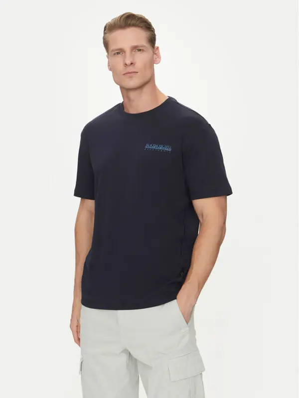 Napapijri Napapijri T-shirt S-Vanni NP0A4IED Tamnoplava Regular Fit