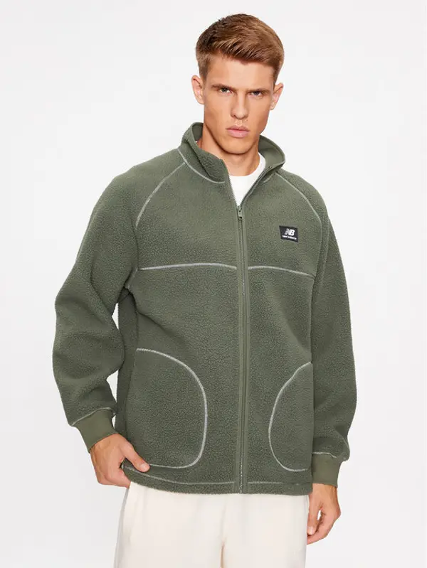 New Balance New Balance Flis Athletics Polar Fleece Full Zip MJ33503 Zelena Regular Fit