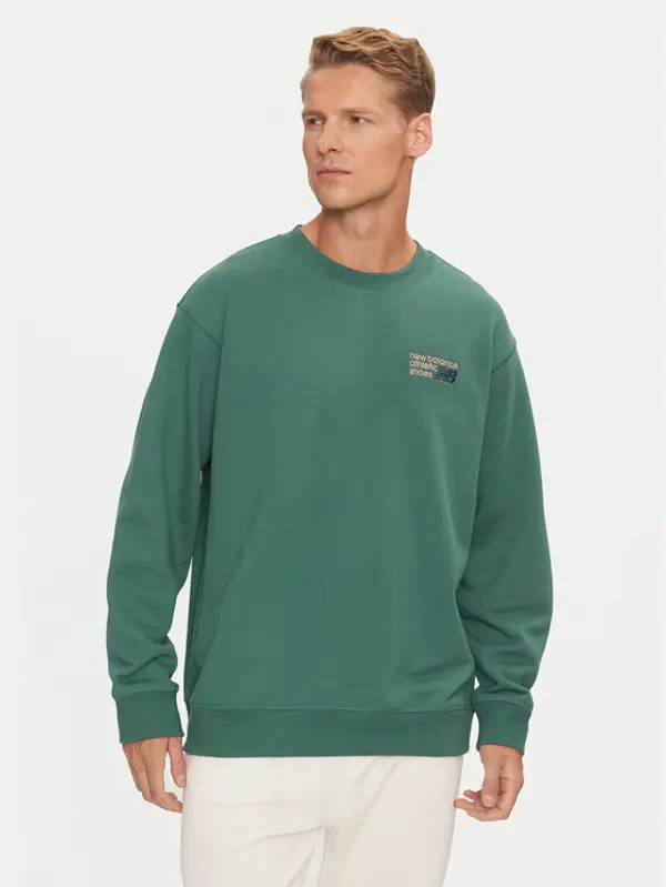 New Balance New Balance Majica dugih rukava Athletics Premium Logo MT41547NUS Zelena Relaxed Fit