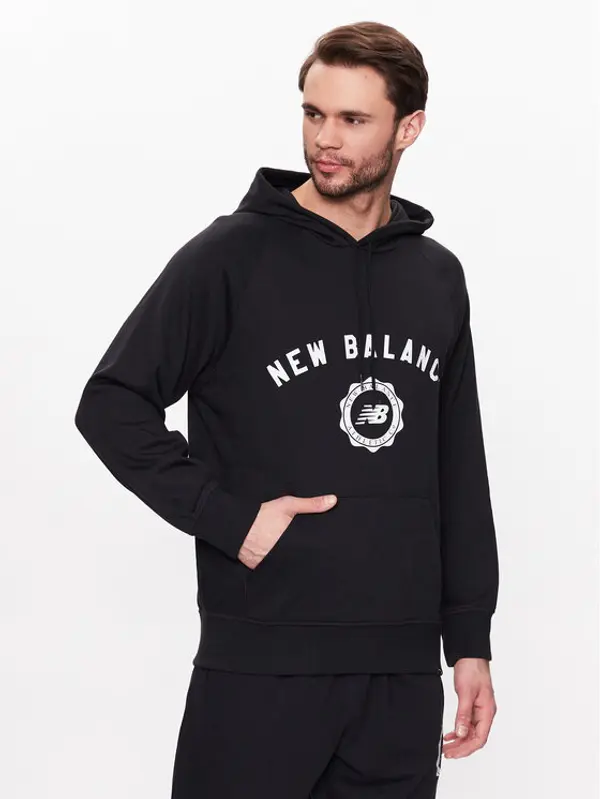 New Balance New Balance Majica dugih rukava Dukserica Sport Seasonal French Terry MT31901 Crna Relaxed Fit