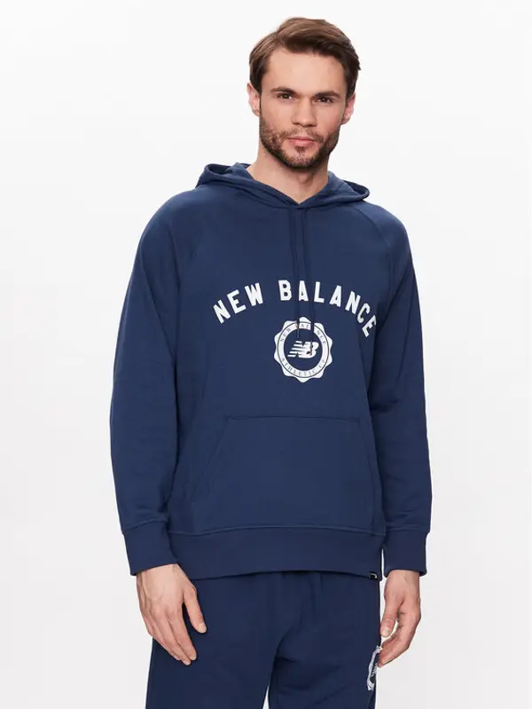 New Balance New Balance Majica dugih rukava Dukserica Sport Seasonal French Terry MT31901 Tamnoplava Relaxed Fit
