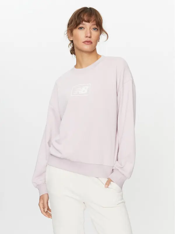 New Balance New Balance Majica dugih rukava Essentials French Terry Crew WT33514 Ljubičasta Regular Fit