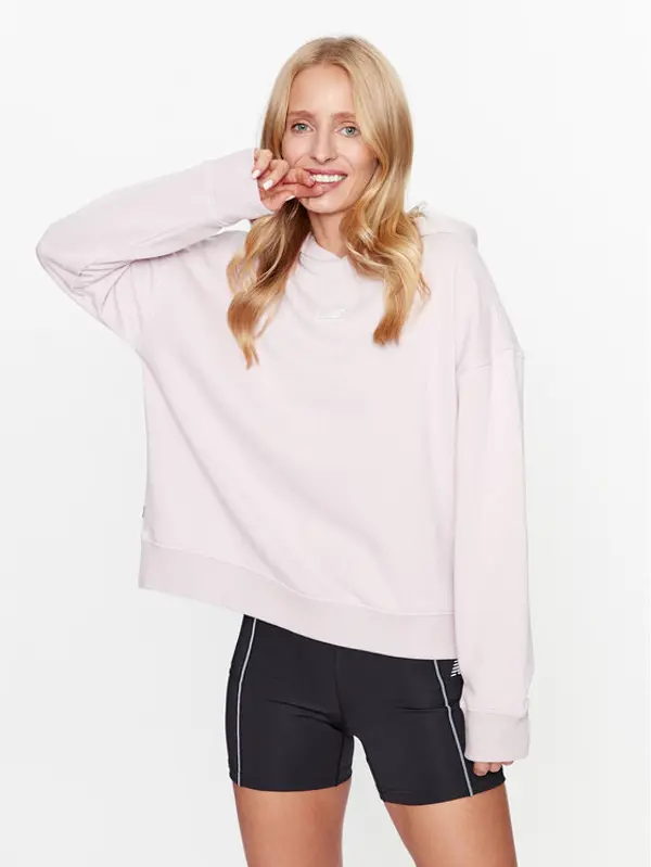 New Balance New Balance Majica dugih rukava Essentials French Terry Hoodie WT33512 Ljubičasta Regular Fit